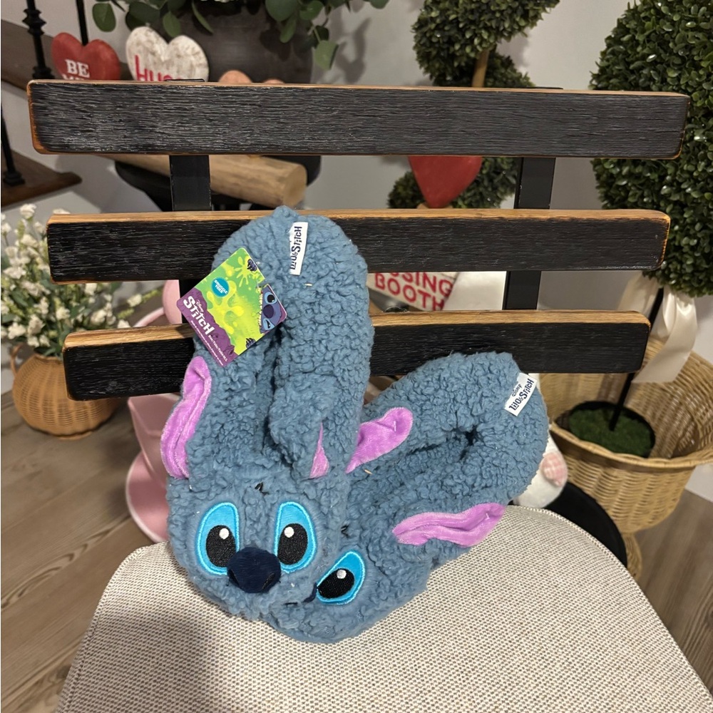 Teen/Women's Disney's Stitch Blue and Purple Plush Slippers Size M/L